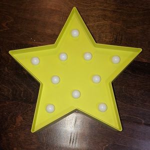 Neon light up start decor